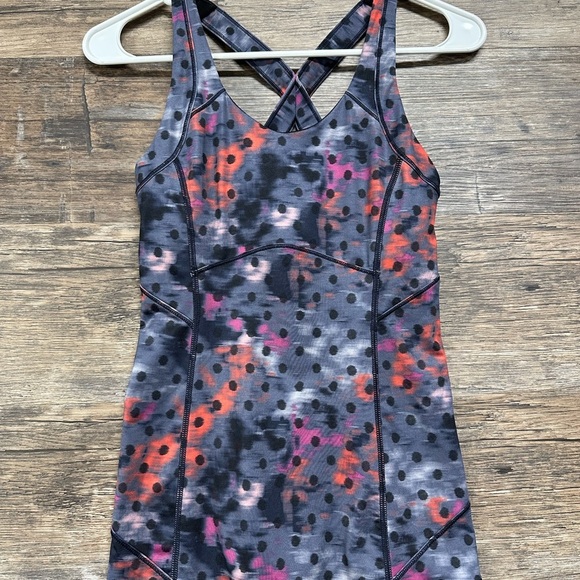 lululemon athletica Tops - Lululemon Athletica Black and Pink Racerback Tank Top Size 4